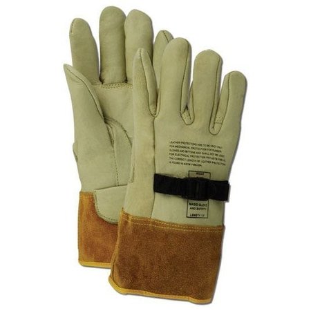 MAGID PowerMaster 60611PS 12 High Voltage Leather Protector Gloves 60611PS-10